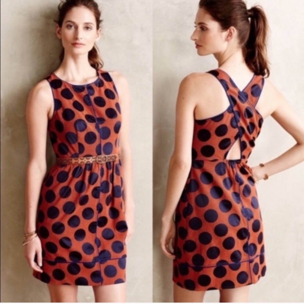Anthropologie Maeve Rokin Polka Dot Dress Size 4
